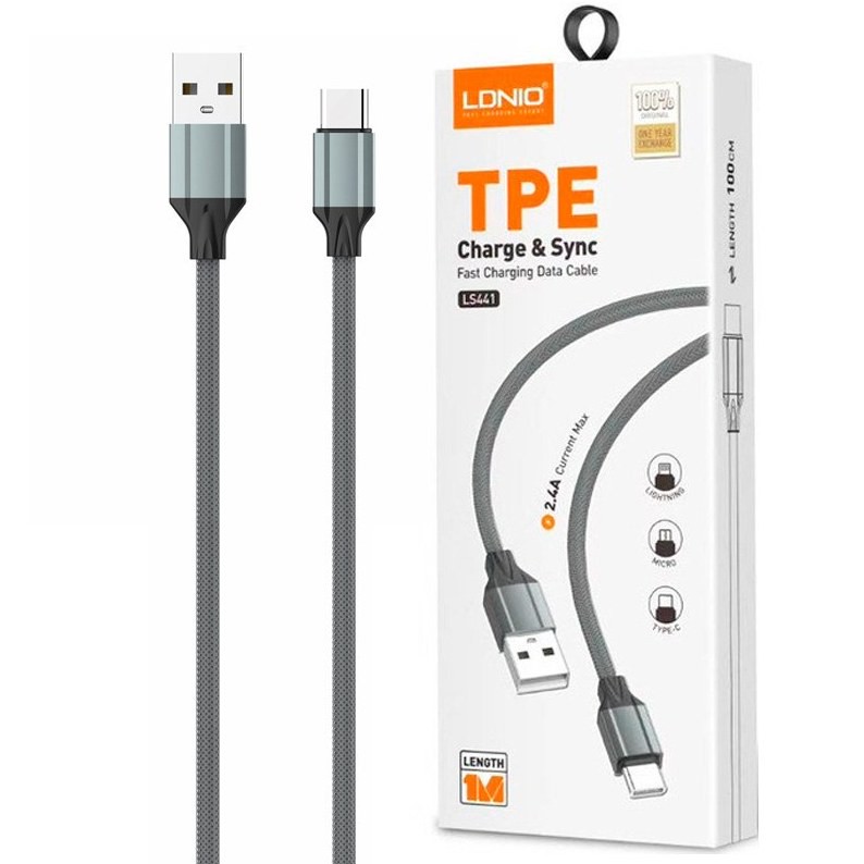 کابل تبدیل usb به type c الدینیو مدل LS441 طول 1متر